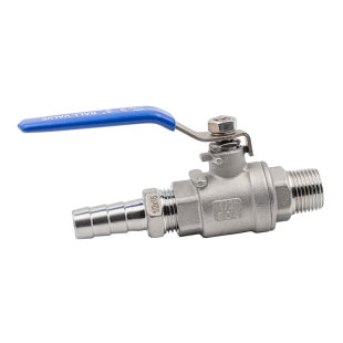 304不锈钢宝塔球阀水管软管外丝吨桶阀门转换接头开关配件4分1寸