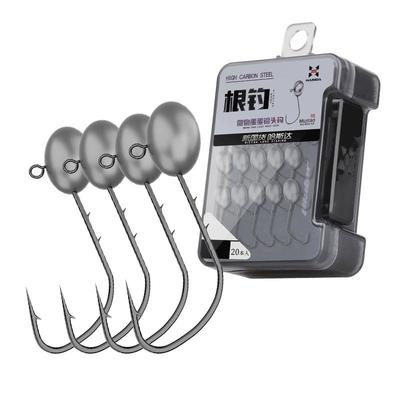 哈斯达微物根钓铅头钩蛋蛋路亚卷尾T尾双背刺防脱饵鳜鱼鲈鱼翘嘴