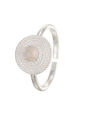 Dopamine Vault」星轨.S925纯银黑白玛瑙草帽小众时尚百搭戒指女