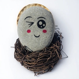 宠物石盲盒桌面摆件原石鹅卵石头卡通节日送朋友礼物可爱玩伴友谊