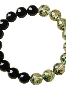 【暴富】黑曜石绿幽灵招财手串