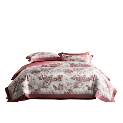 水星家纺100S长绒棉结婚四件套