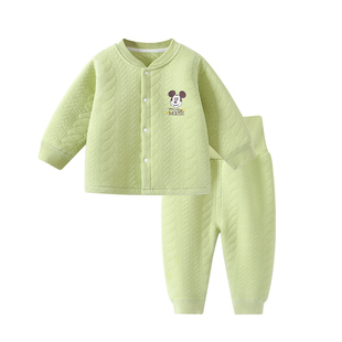 迪士尼婴儿秋衣套装儿童秋冬分体衣服宝宝保暖内衣男女童夹棉秋裤