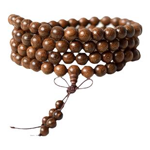 檀木手串女男 檀香木佛珠念珠散珠文玩木质盘玩手链金丝檀木手串