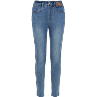 【塑型裤】ONLY奥莱春季新款显瘦高腰紧身小个子九分裤牛仔裤女