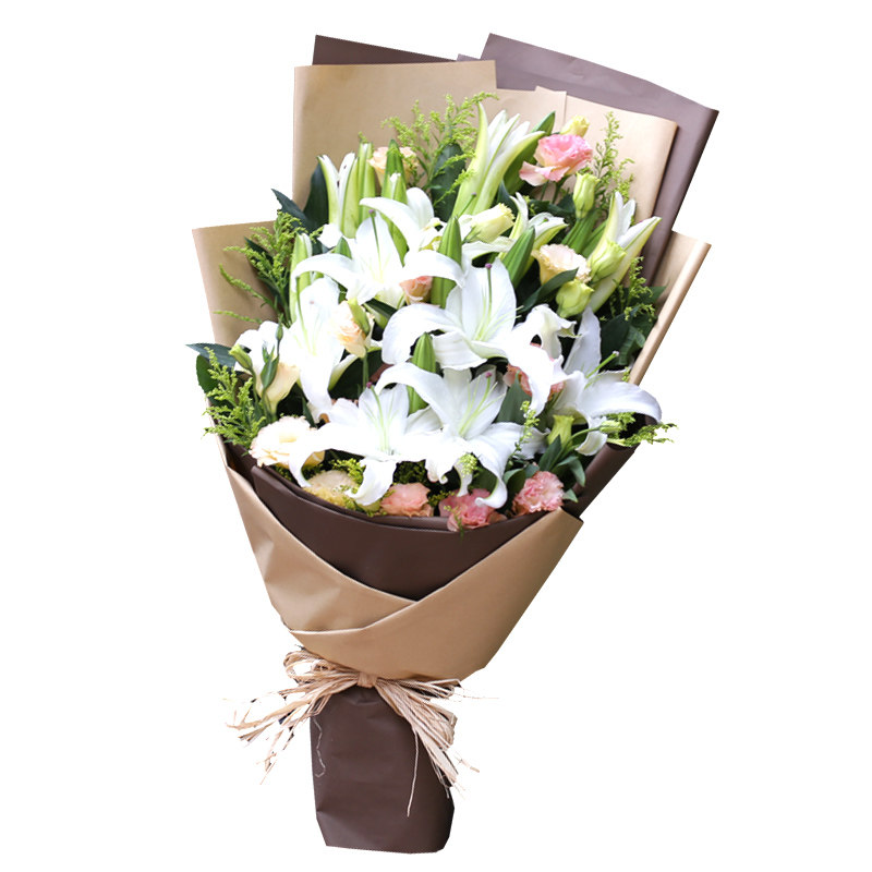 百合玫瑰花束同城速递生日礼物
