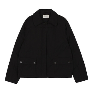 短款翻领小个子黑色羽绒服女韩版加厚保暖复古休闲白鸭绒夹克外套