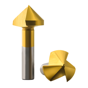 热卖镀钛倒角刀90度单刃三刃不锈钢倒角钻头修边器锪沉头孔钻头