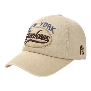 MLB棒球帽男女25春夏新款NY学院风字母刺绣情侣鸭舌帽3ACPV165N