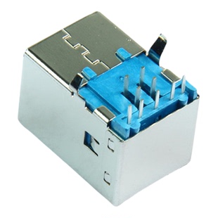 USB3.0座子TYPE B连接器接口母座方口卧式90度DIP母头插座1