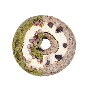 匠心全麦五十铃抹茶蓝莓乳酪贝果纯手工无添加无油无蔗糖代餐面包