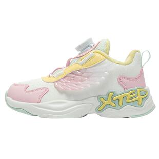 特步童鞋儿童秋冬小童加绒保暖二棉棉鞋女童皮面防水旋转扣运动鞋