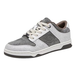 Dickies板鞋男款2026新款冬季男鞋真皮鞋子男士休闲复古面包鞋男