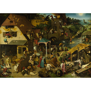 尼德兰箴言老彼得·勃鲁盖尔高清油画原版作品装饰画喷绘素材图片