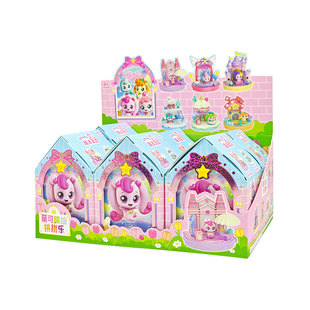 奇妙萌可魔法派对缤纷拼拼乐爱心滑冰公仔盲盒场景摆件收藏周边
