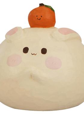 艾集兔年兔子小摆件木雕车载礼物