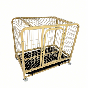 狗笼子加粗加密宠物笼带轮移动方便大小型犬通用猫狗笼带接尿托盘