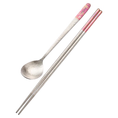 康宁加长纯钛筷子勺子高档抗菌防霉家用轻奢分餐套装专用甜品汤匙