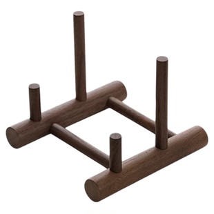 黑胡桃木放碗碟子盘子收纳架摆件支架新款厨房沥水展示架子实木