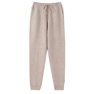 秋冬新款100%纯羊毛裤男加厚保暖休闲运动束脚裤针织羊绒卫裤外穿