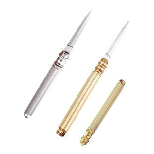 黄铜色水果刀多功能锋利高硬度小刀随身便携式求生用迷你桶子刀具