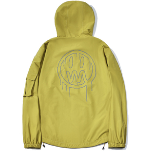 BEASTER反光鬼脸印花多口袋夹克夏新款潮牌休闲高街连帽抽绳外套