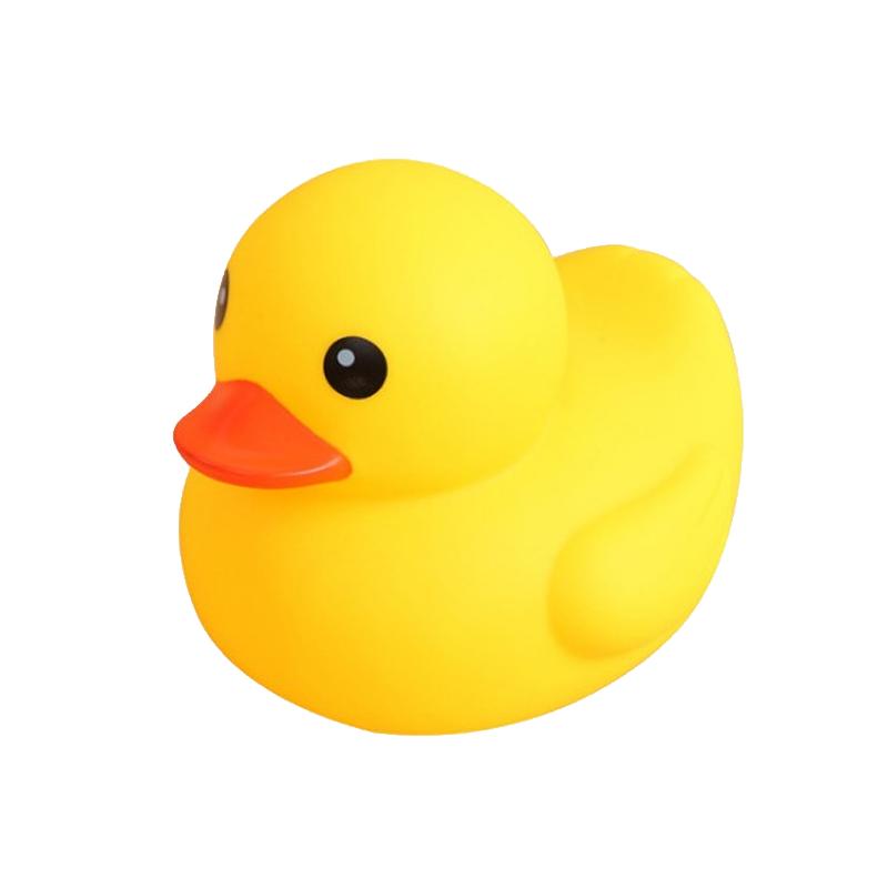 宝宝洗澡游泳玩具儿童戏水小黄鸭套装捏捏叫塑胶漂浮软五彩色鸭