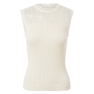 【桑蚕丝羊毛】La Koradior拉珂蒂背心衫木耳领打底衫圆领上衣女
