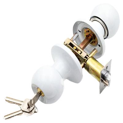 白色球形锁三杆三叉圆锁塑钢门锁