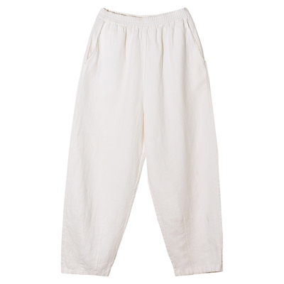 GESGOO复古文艺百搭纯亚麻休闲裤