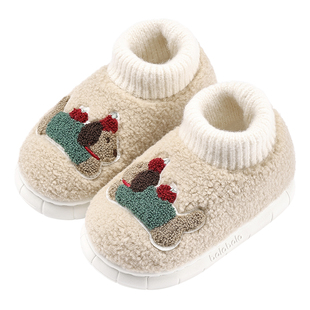 巴拉巴拉儿童棉鞋男童冬季宝宝室内家居鞋小孩束口保暖女童棉拖鞋