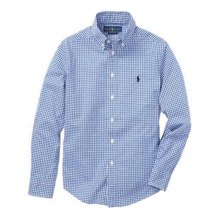 正品Ralph Lauren拉夫劳伦男女大童方格花府绸长袖衬衫小马标
