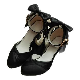 加冕秋田原创高跟蝴蝶结单鞋Lolita凉鞋女鞋优雅lo鞋婚鞋御姐风