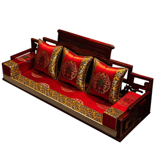 中式红木沙发坐垫套罩高端实木沙发垫盖布防滑罗汉床沙发巾靠背巾