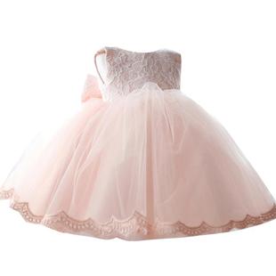 浪漫甜心风女童高端儿童公主裙粉色花童婚礼花仙子婚纱走秀演出服