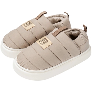 海澜之家加厚加绒保暖情侣棉鞋冬季防水短靴男女棉拖室内家居