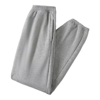 夏季运动裤男纯色直筒宽松棉料春秋加厚加绒休闲束脚长裤百搭裤子