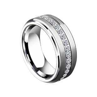 明星同款戒指潮男女士戒指情侣钨金转动戒满天星锆石男戒轻奢排钻