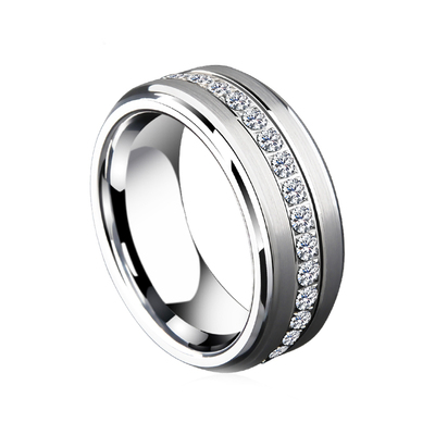 男士锆石钨金食指戒子肖战同款