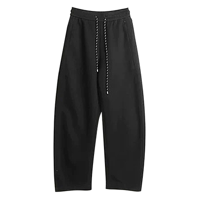 咖色防羊绒阔腿裤高腰长裤香蕉裤