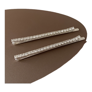 水钻一字夹水晶夹子头饰发夹侧边夹发卡女2023新款前额刘海夹卡子