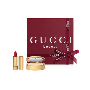 【38大促】GUCCI古驰柔雾丝绒彩妆礼盒 粉饼口红套装 217