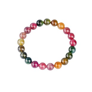 巴西碧玺手串单圈三圈彩虹糖果碧玺手链女宝石多圈彩色手串