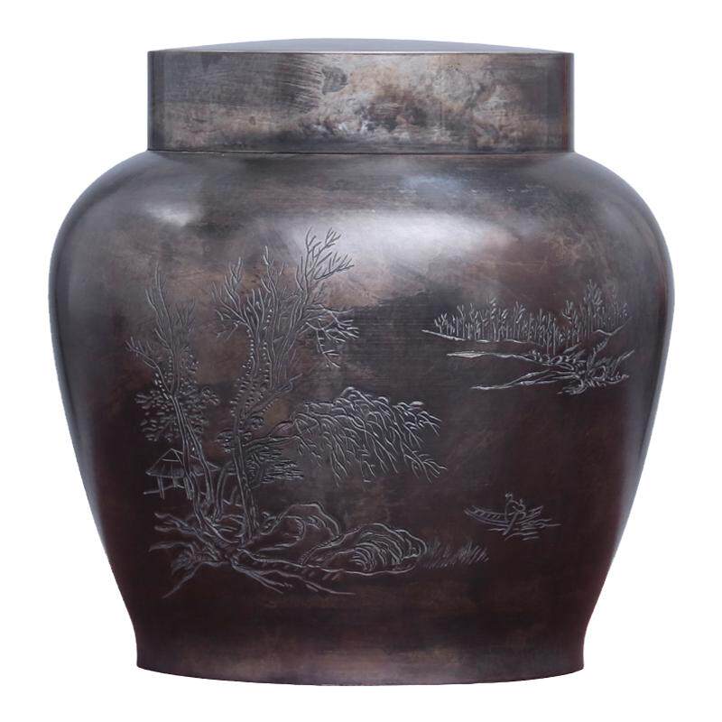 1200克装个旧手工复古纯锡大茶仓