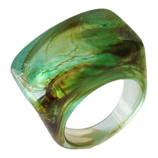 欧美亚克力树脂戒指  胶块多色混色好麦克戒圈指环个性男女款跨境