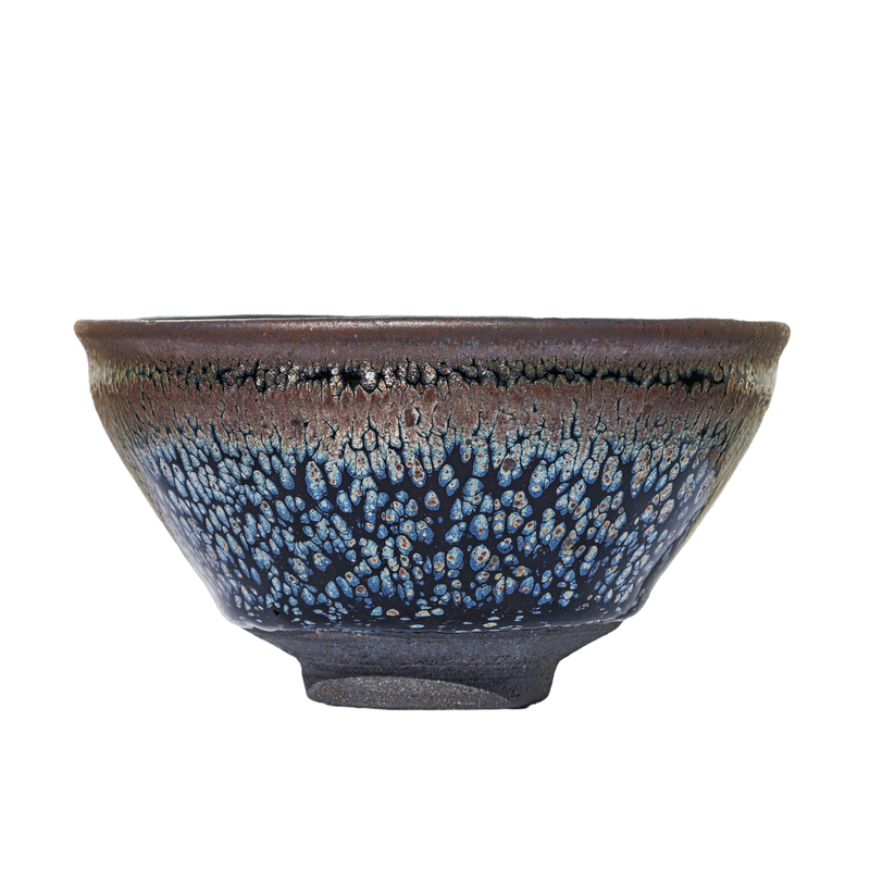 李达建盏原矿铁胎曜变收藏级茶杯