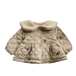 韩版女童冬装加绒棉服婴儿夹棉衣洋气小女孩加厚保暖棉袄宝宝外套