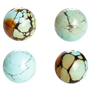 天然原矿绿松石圆珠18 20 22单珠散珠一物一图多宝单颗文玩配饰