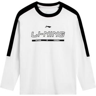 李宁儿童长袖T恤春夏款男童装男孩上衣春季女中大童学生春装衣服