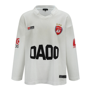 【张桂源同款】OaOO脏染足球长袖T恤宽松印花刺绣打底通勤休闲